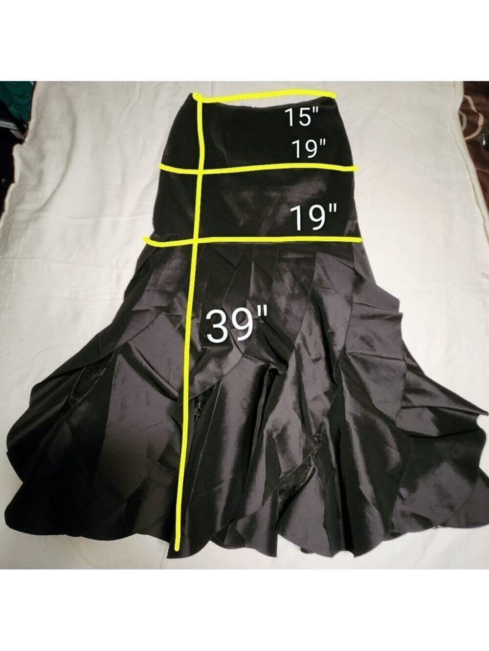 KM Collections Black Maxi Mermaid Skirt Size 8 - Picture 11 of 11